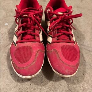 New Balance Bold Red Metal Cleats